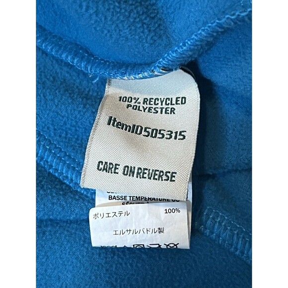 LL Bean Full Zip Blue Fleece Jacket Mock Neck Recycled Polyester Women Size M - Picture 8 of 10